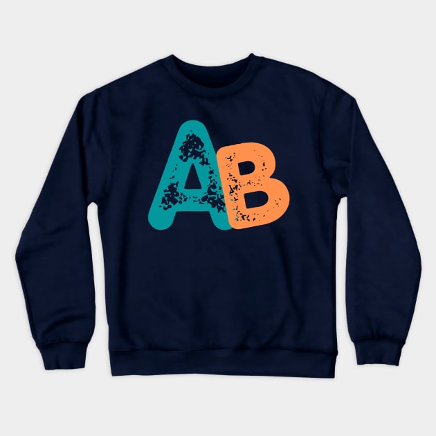 A  AND B INITIALS A PLUS B Crewneck Sweatshirt by DAZu